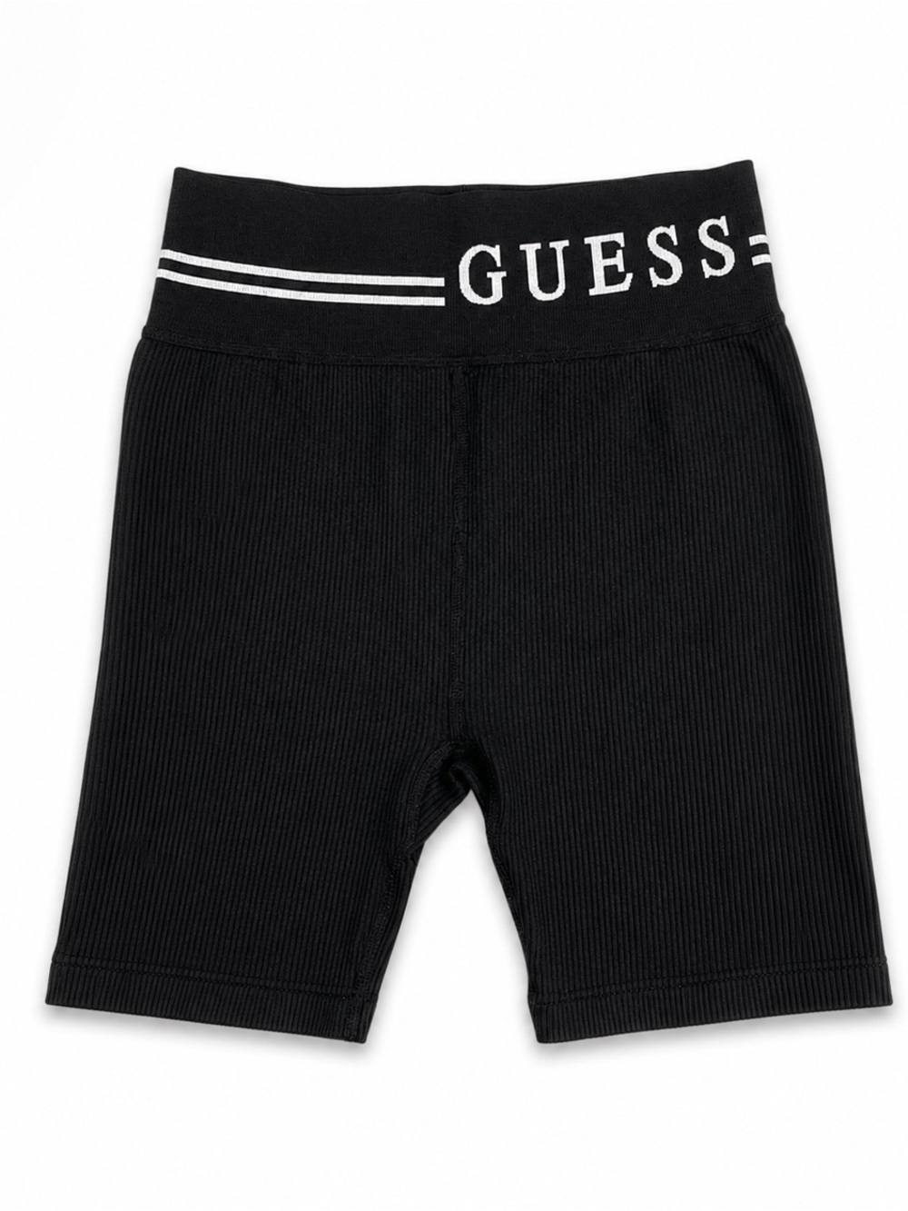 GUESS Black Ribbed Biker Shorts Logo Waistband Women’s Size Smal